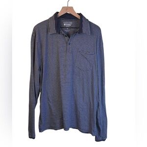Coolibar Blue/White Merritt Long Sleeve Polo Shirt SPF 50+ UV Protection XXL
